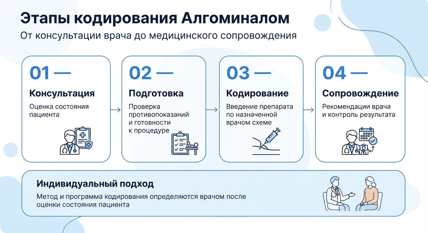 Кодирование препаратом «Алгоминал» в Благовещенске инфографика